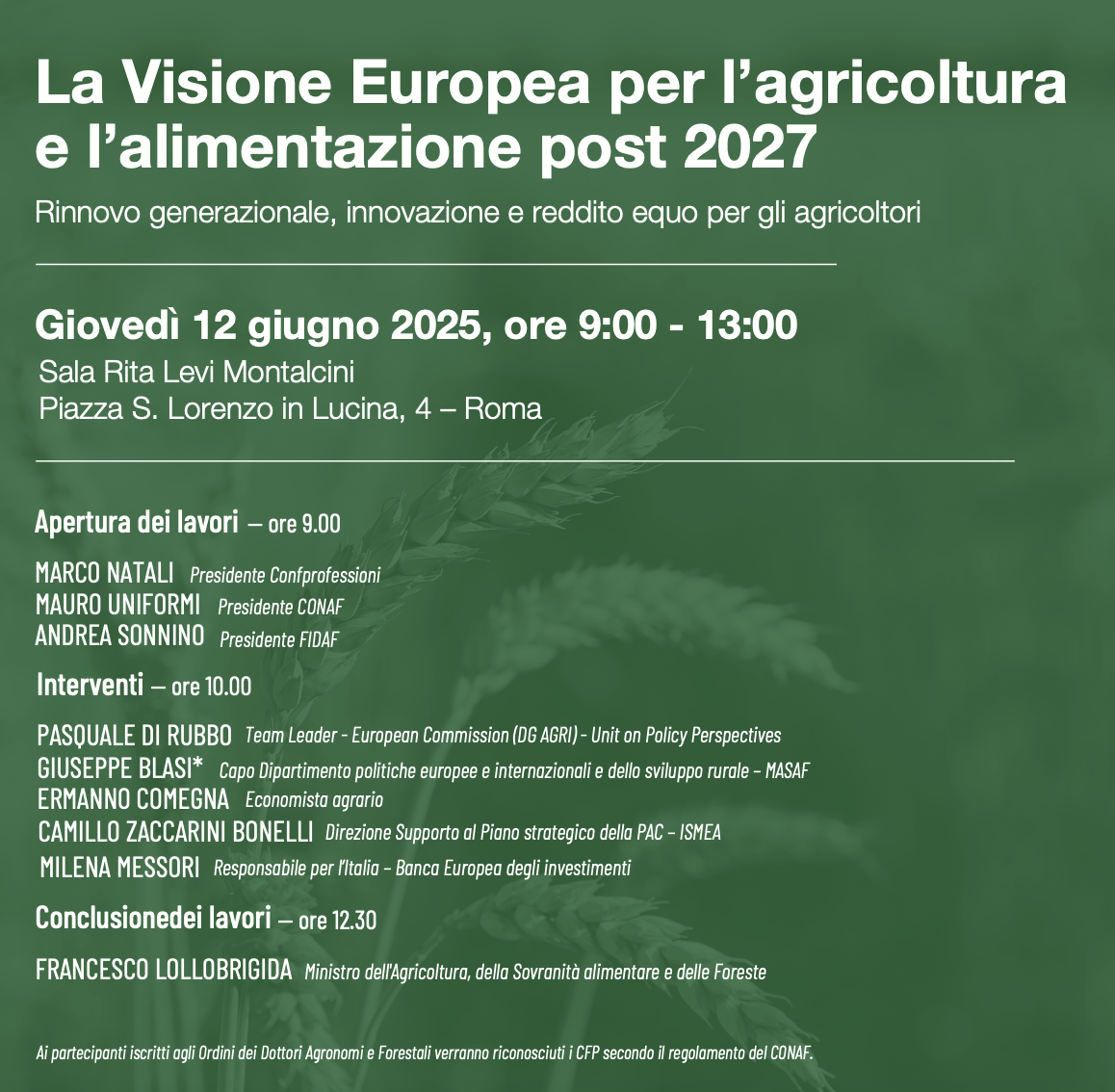 La Visione Europea per l’Agricoltura e l’Alimentazione post 2027